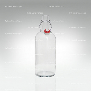 Бутылка «Бугельная» 1л. (Прозрачная) стеклянная с пробкой оптом и по оптовым ценам в Севастополе