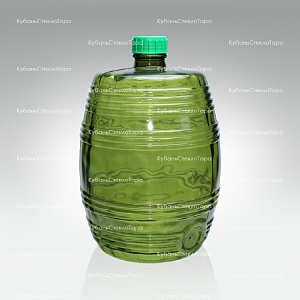 Бутыль 10,0 л Бочонок (зеленый) стеклянный оптом и по оптовым ценам в Севастополе