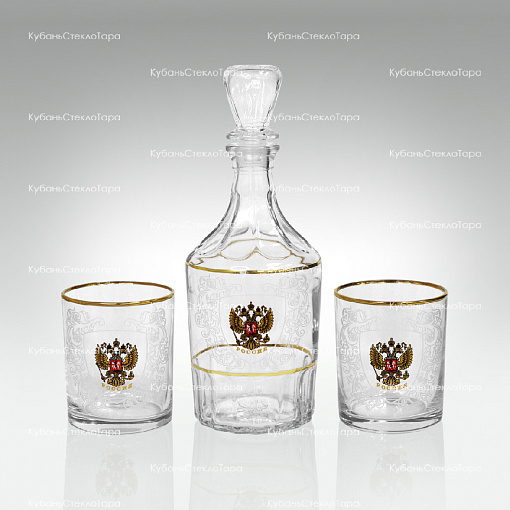 Набор подарочный Россия 3пр (графин Цезарь + 2 стакана 250мл) оптом и по оптовым ценам в Севастополе