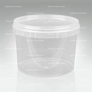 Ведро 0,55л прозрачное с крышкой пластик оптом и по оптовым ценам в Севастополе