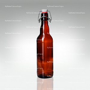 Бутылка «Бугельная» 0,500 л. (Коричневая) стеклянная с пробкой оптом и по оптовым ценам в Севастополе