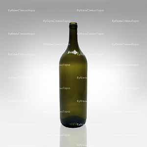 Бутылка 1,0  Бордо оливковая стекло оптом и по оптовым ценам в Севастополе