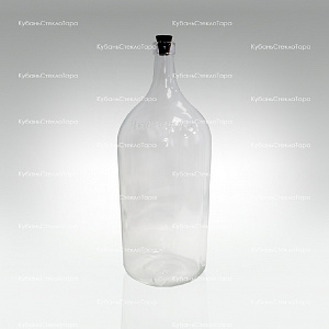 Бутыль 3,075 л "Четверть" стеклянный с пробкой оптом и по оптовым ценам в Севастополе