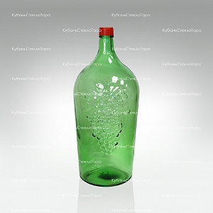 Бутыль 7,0 л "Симон" (38) стеклянный с крышкой зеленый оптом и по оптовым ценам в Севастополе